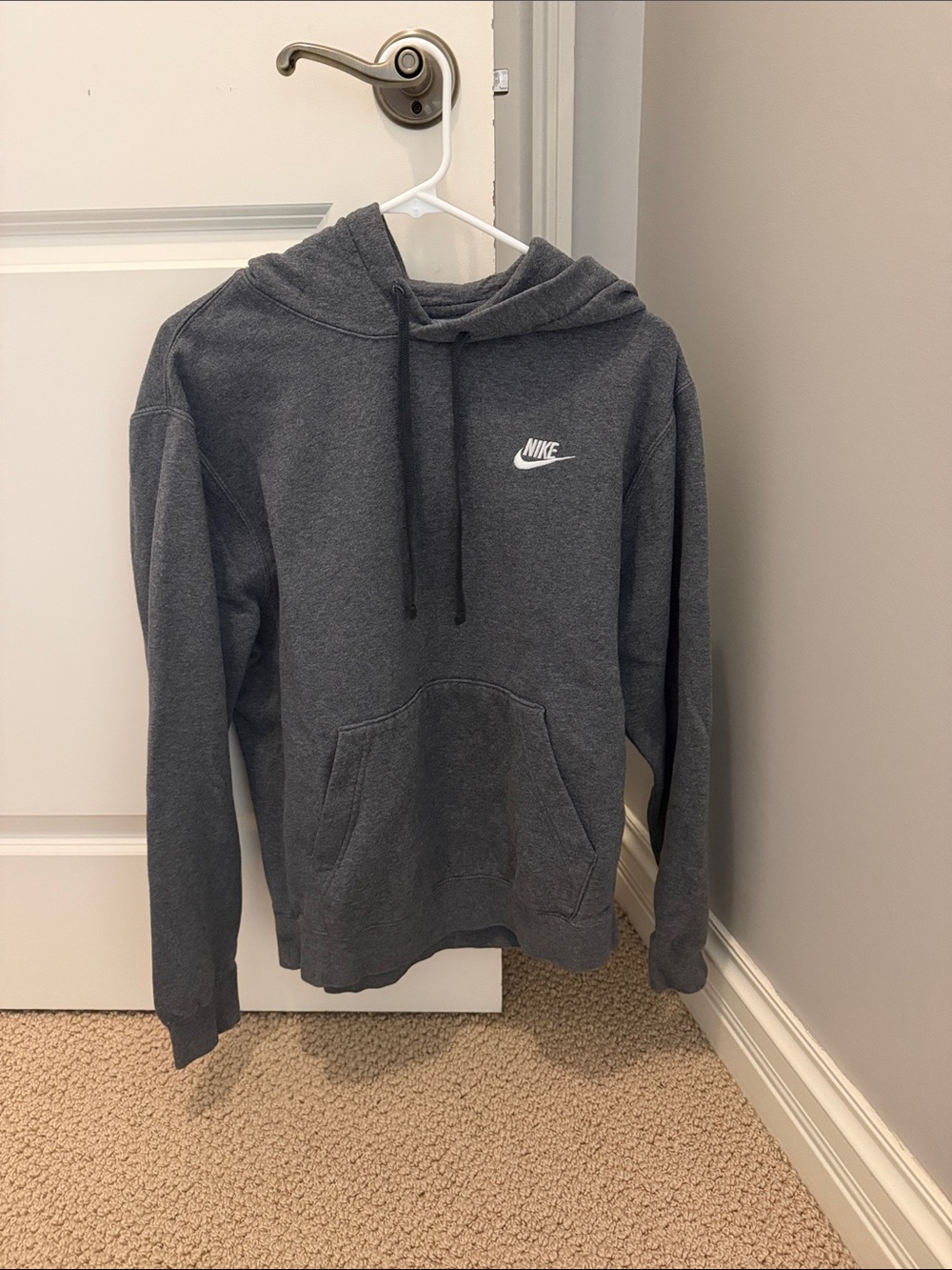 Nike Men's Charcoal Gray Crewneck Hoodie